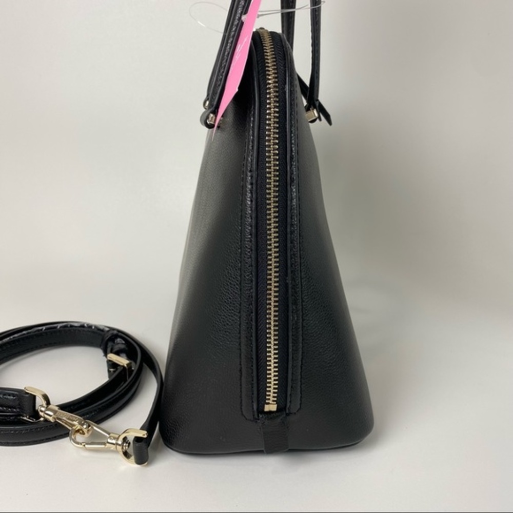 Kate Spade Handbag Patterson Drive Medium Dome Leather Satchel Bag in Black - Picture 8 of 11